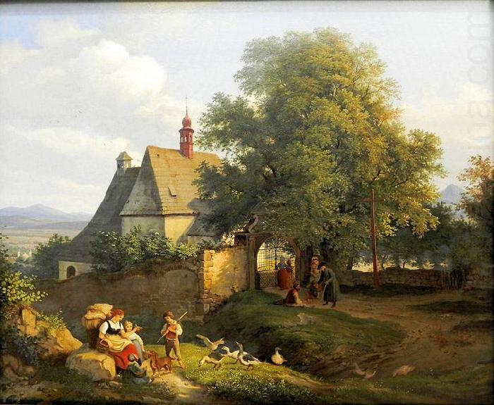 Adrian Ludwig Richter St. Anna's church in Krupka, china oil painting image